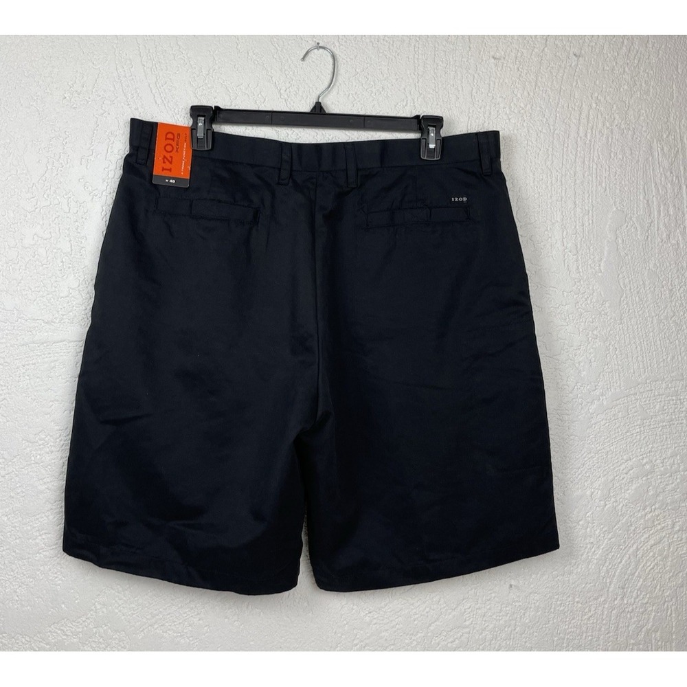 New IZOD XFG Golf Shorts Mens Classic Fit Black Flat Frnt Style5063 Size 40 NWT - Picture 3 of 16
